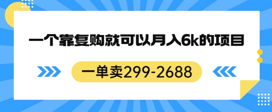 一单卖299-2688，一个靠复购就可以月入6k的暴利项目【揭秘】-创业资源库