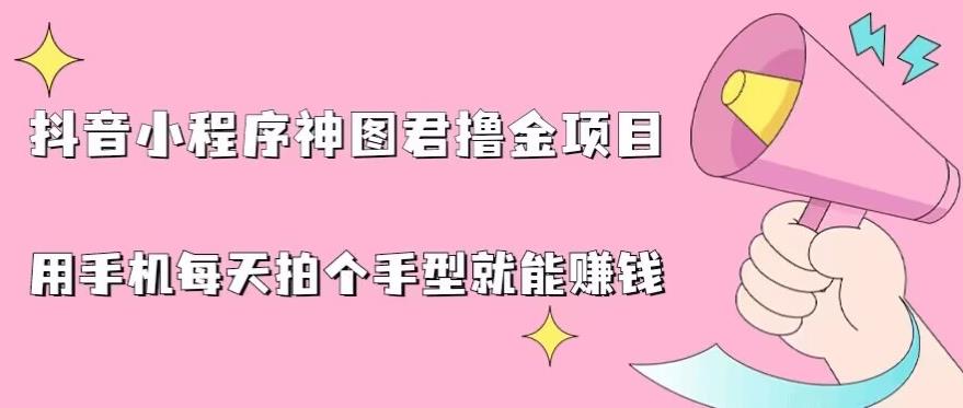 抖音小程序神图君撸金项目，用手机每天拍个手型挂载一下小程序就能赚钱【揭秘】-创业资源库