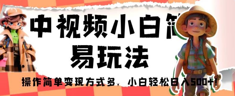 中视频小白简易玩法，操作简单变现方式多，小白轻松日入500+！【揭秘】-创业资源库