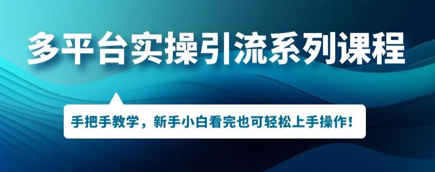 多平台引流实操系列课程，新手小白看完也可轻松上手进行引流操作-创业资源库