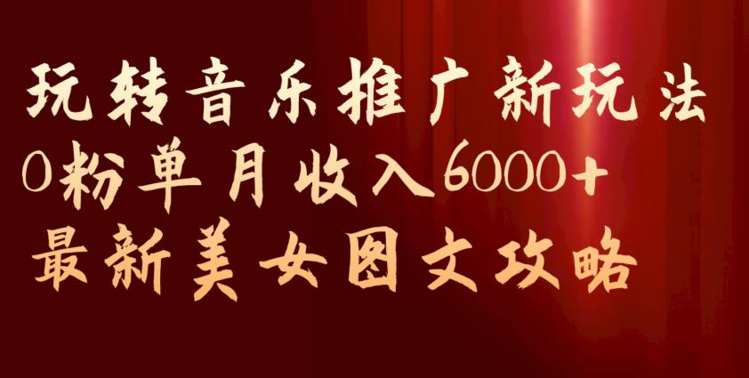 玩转音乐推广新玩法，0粉单月收入6000+，最新美女图文攻略【揭秘】-创业资源库