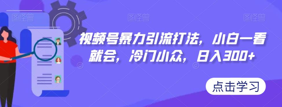 视频号暴力引流打法，小白一看就会，冷门小众，日入300+【揭秘】-创业资源库