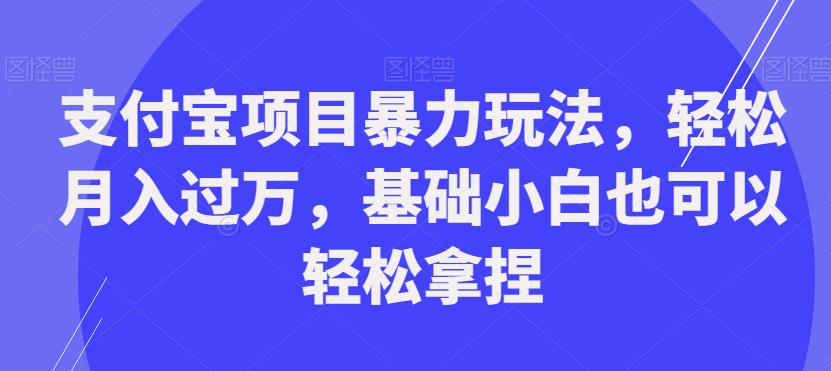 支付宝项目暴力玩法，轻松月入过万，基础小白也可以轻松拿捏【揭秘】-创业资源库