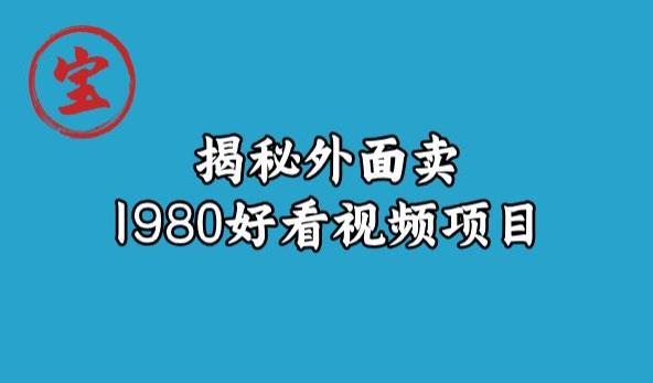 宝哥揭秘外面卖1980好看视频项目，投入时间少，操作难度低-创业资源库