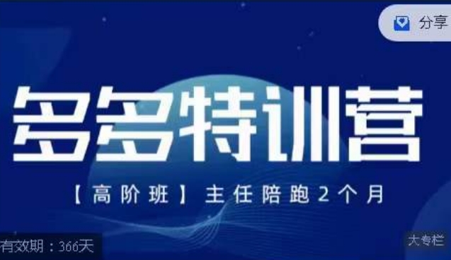 纪主任·多多特训营高阶班【9月13日更新】，拼多多最新玩法技巧落地实操-创业资源库