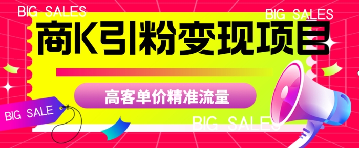 商K引粉变现项目，高客单价精准流量【揭秘】-创业资源库