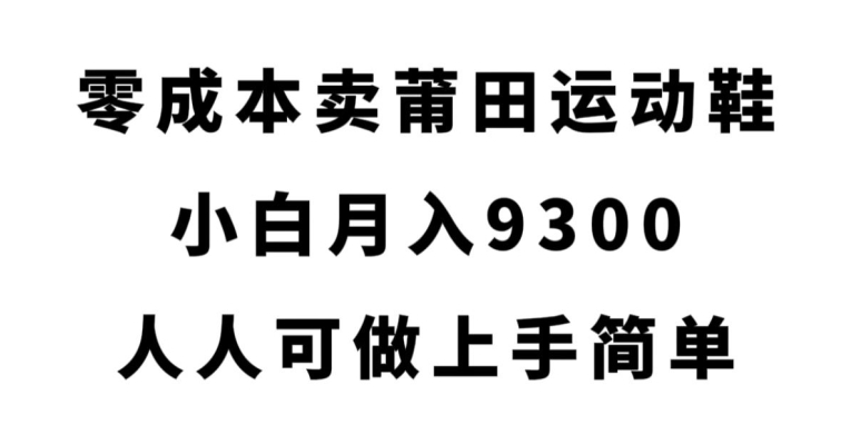 零成本卖莆田运动鞋，小白月入9300，人人可做上手简单【揭秘】-创业资源库