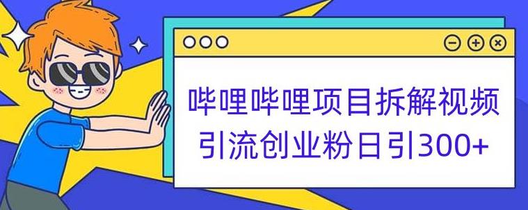 哔哩哔哩项目拆解引流创业粉日引300+小白可轻松上手【揭秘】-创业资源库