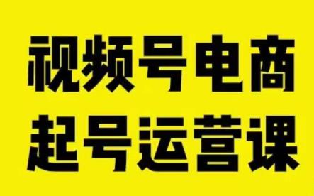 视频号电商起号运营课，教新人如何自然流起号，助力商家0-1突破-创业资源库