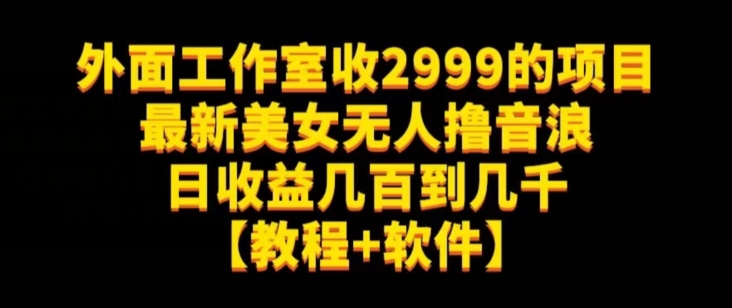 外面工作室收2999的项目最新美女无人撸音浪日收益几百到几千【教程+软件】（仅揭秘）-创业资源库