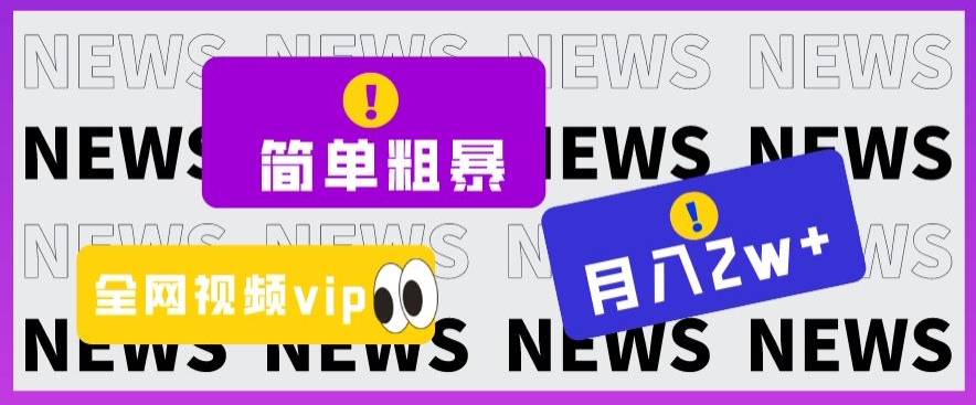 简单粗暴零成本，高回报，全网视频VIP掘金项目，月入2万＋【揭秘】-创业资源库