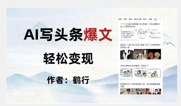 暴力拆解AI写头条爆文，轻松日入500+-创业资源库