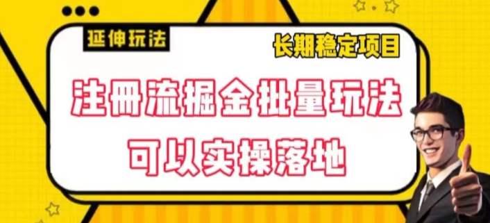 注册流掘金批量玩法，可以实操落地【揭秘】-创业资源库