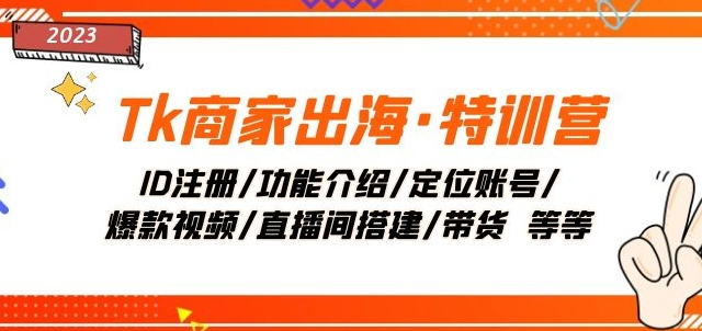 Tk商家出海·特训营：ID注册/功能介绍/定位账号/爆款视频/直播间搭建/带货-创业资源库