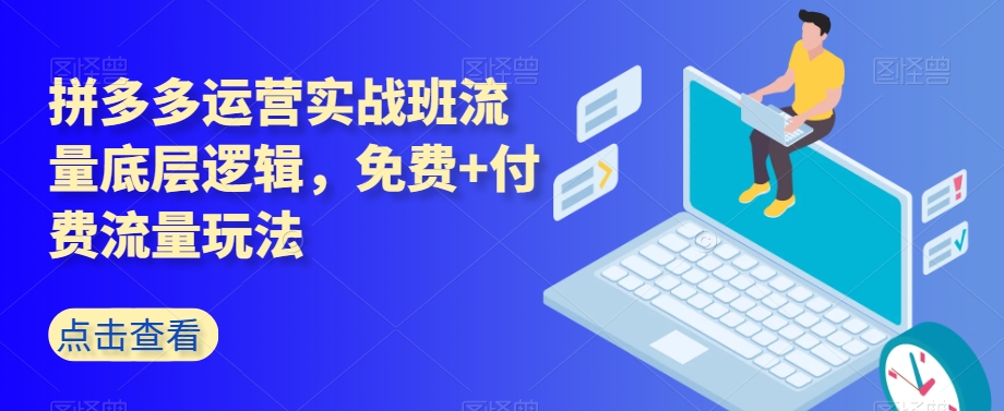 拼多多运营实战班流量底层逻辑，免费+付费流量玩法-创业资源库