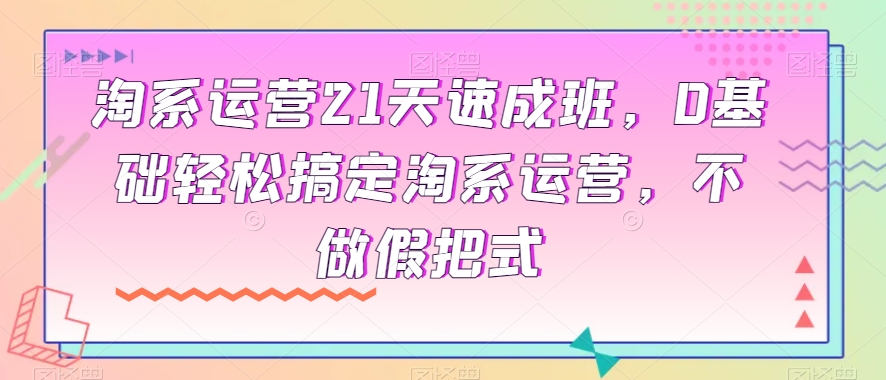 淘系运营21天速成班，0基础轻松搞定淘系运营，不做假把式-创业资源库