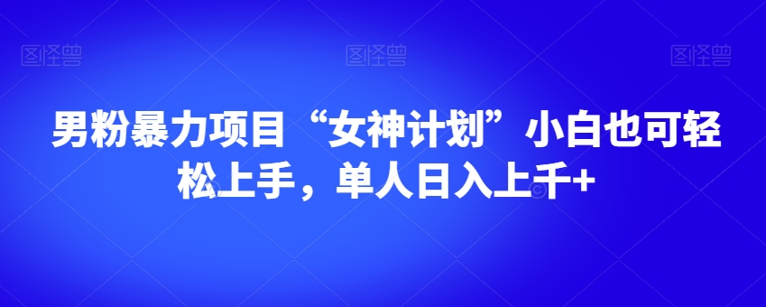男粉暴力项目“女神计划”小白也可轻松上手，单人日入上千+【揭秘】-创业资源库