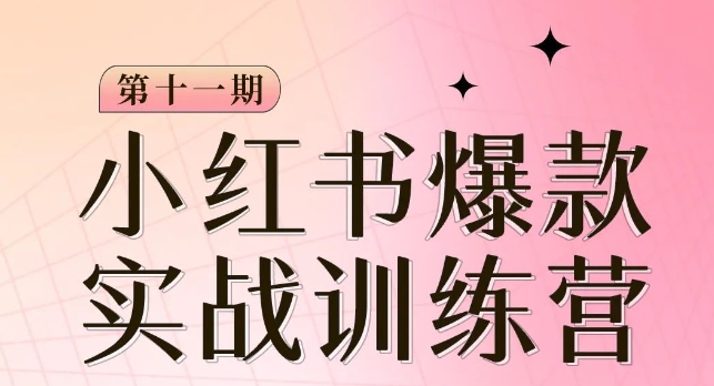 小红书博主爆款训练营第11期，手把手教你从0-1做小红书，从定位到起号到变现-创业资源库
