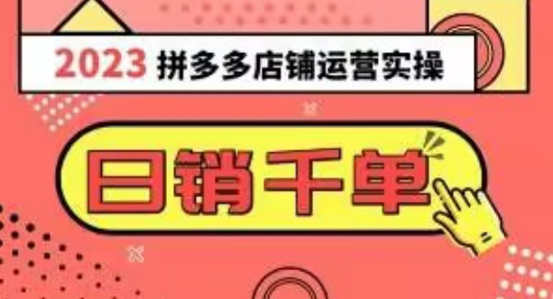2023拼多多运营实操，每天30分钟日销1000＋，爆款选品技巧大全（10节课）-创业资源库