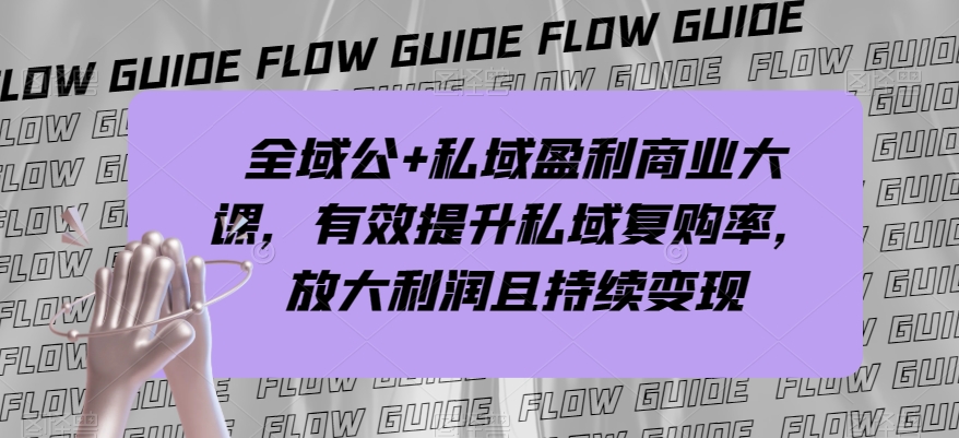 全域公+私域盈利商业大课，有效提升私域复购率，放大利润且持续变现-创业资源库