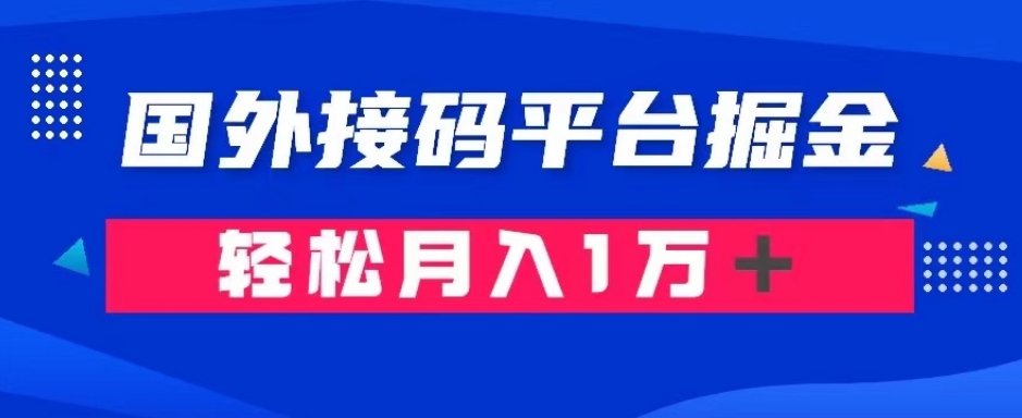 通过国外接码平台掘金：成本1.3，利润10＋，轻松月入1万＋【揭秘】-创业资源库