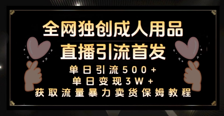 全网独创真人主播+无人直播单日引流500+，橙人用品暴力卖货单日变现3W+保姆似教学2.0【揭秘】-创业资源库