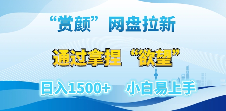 “赏颜”网盘拉新赛道，通过拿捏“欲望”日入1500+，小白易上手【揭秘】-创业资源库
