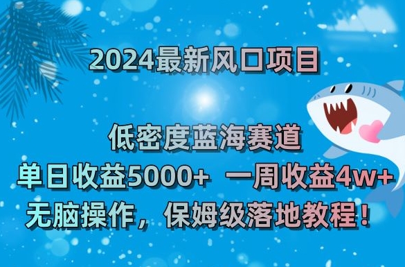 2024最新风口项目，低密度蓝海赛道，单日收益5000+，一周收益4w+！【揭秘】-创业资源库