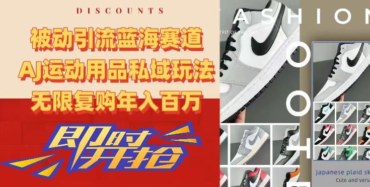被动引流蓝海赛道，AJ运动用品私域玩法，无限复购年入百万【揭秘】-创业资源库