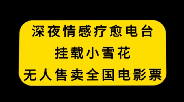 深夜情感疗愈电台，挂载小雪花，无人售卖全国电影票【揭秘】-创业资源库