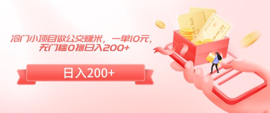 冷门小项目做公交赚米，一单10元，无门槛0撸日入200+【揭秘】-创业资源库