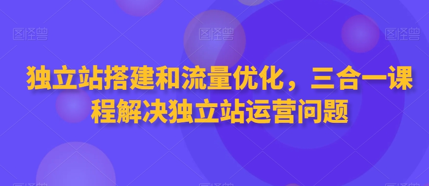 独立站搭建和流量优化，三合一课程解决独立站运营问题-创业资源库