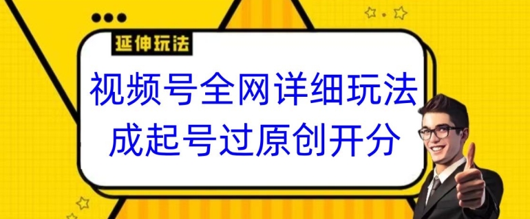 视频号全网最详细玩法，起号过原创开分成，单号日入300+【揭秘】-创业资源库