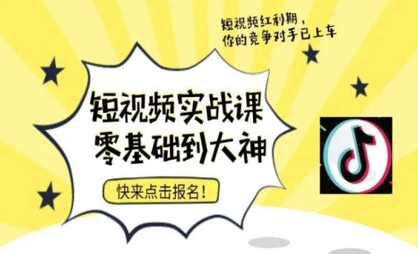 短视频零基础落地实操训练营，短视频实战课零基础到大神-创业资源库