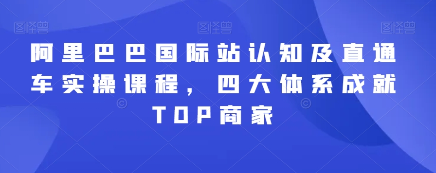 阿里巴巴国际站认知及直通车实操课程，四大体系成就TOP商家-创业资源库