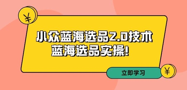 拼多多培训第33期：小众蓝海选品2.0技术-蓝海选品实操！-创业资源库