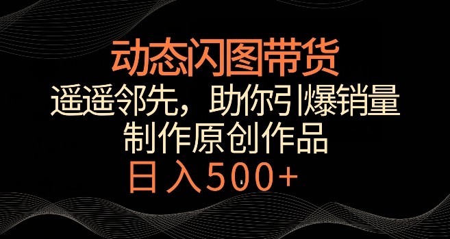 动态闪图带货，遥遥领先，冷门玩法，助你轻松引爆销量，日赚500+【揭秘】-创业资源库