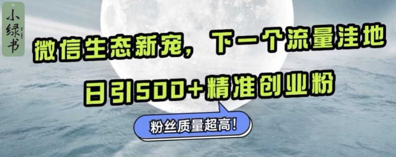 微信生态新宠小绿书：下一个流量洼地，日引500+精准创业粉，粉丝质量超高-创业资源库
