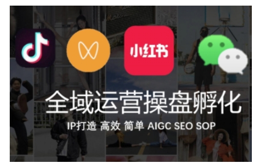 全域运营操盘(抖音+私域+小红书)，IP打造高效简单-创业资源库
