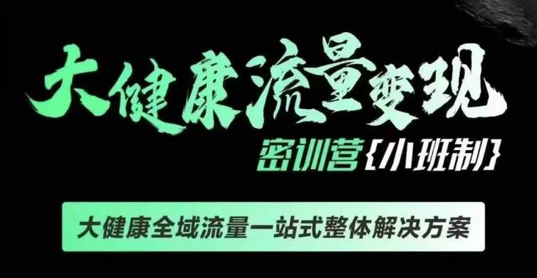 千万级大健康变现课线下课，大健康全域流量一站式整体解决方案-创业资源库