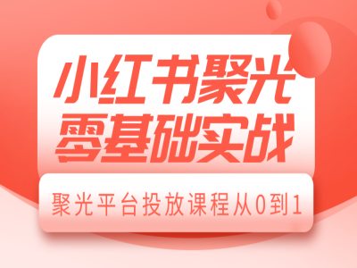 小红书聚光零基础实战，聚光平台投放课程从0到1-创业资源库