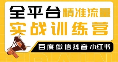 全平台精准流量实战训练营，百度微信抖音小红书SEO引流教程-创业资源库