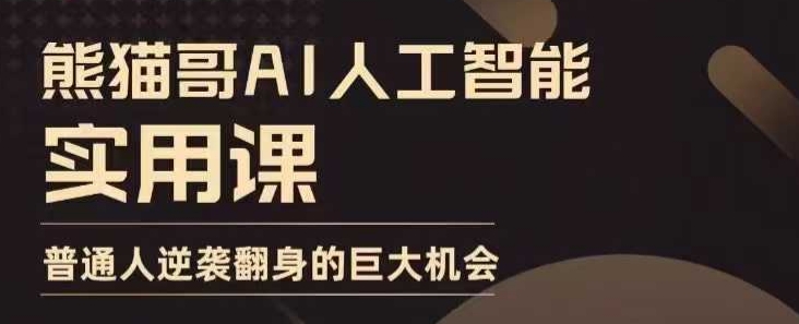 AI人工智能实用课，实在实用实战，普通人逆袭翻身的巨大机会-创业资源库