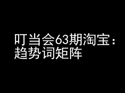 《淘宝天猫打爆班》原创高阶技术第63期，趋势词矩阵技术和玩法-创业资源库