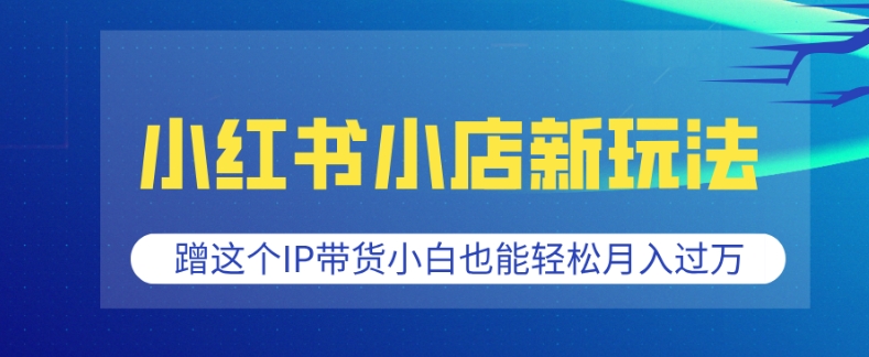 小红书小店新玩法，蹭这个IP带货，小白也能轻松月入过W【揭秘】-创业资源库