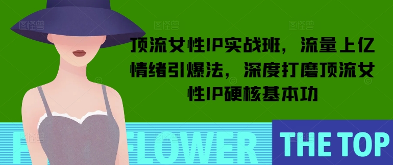 顶流女性IP实战班，流量上亿情绪引爆法，深度打磨顶流女性IP硬核基本功-创业资源库