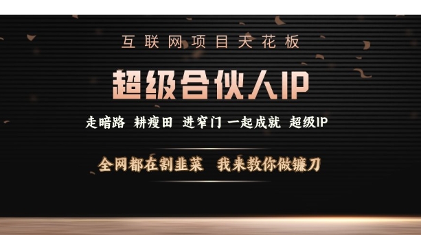互联网项目天花板，超级合伙人IP，全网都在割韭菜，我来教你做镰刀【仅揭秘】-创业资源库
