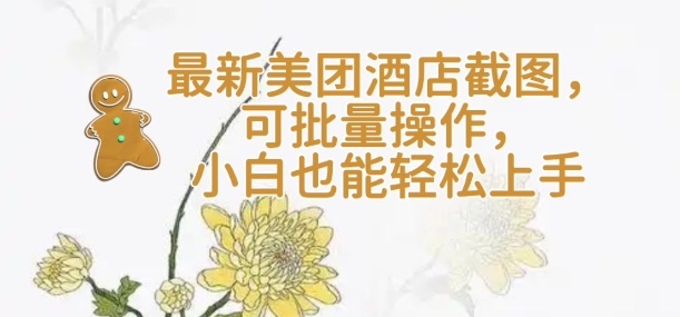 【轻云】最新美团酒店截图，可批量操作，小白也能轻松上手-创业资源库
