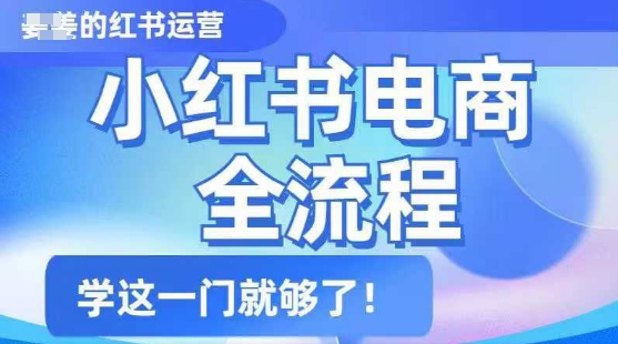 小红书电商全流程，精简易懂，从入门到精通，学这一门就够了-创业资源库