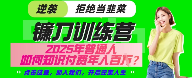【网创项目终点站-镰刀训练营超级IP合伙人】25年普通人如何通过“知识付费”年入百个-仅此一版【揭秘】-创业资源库